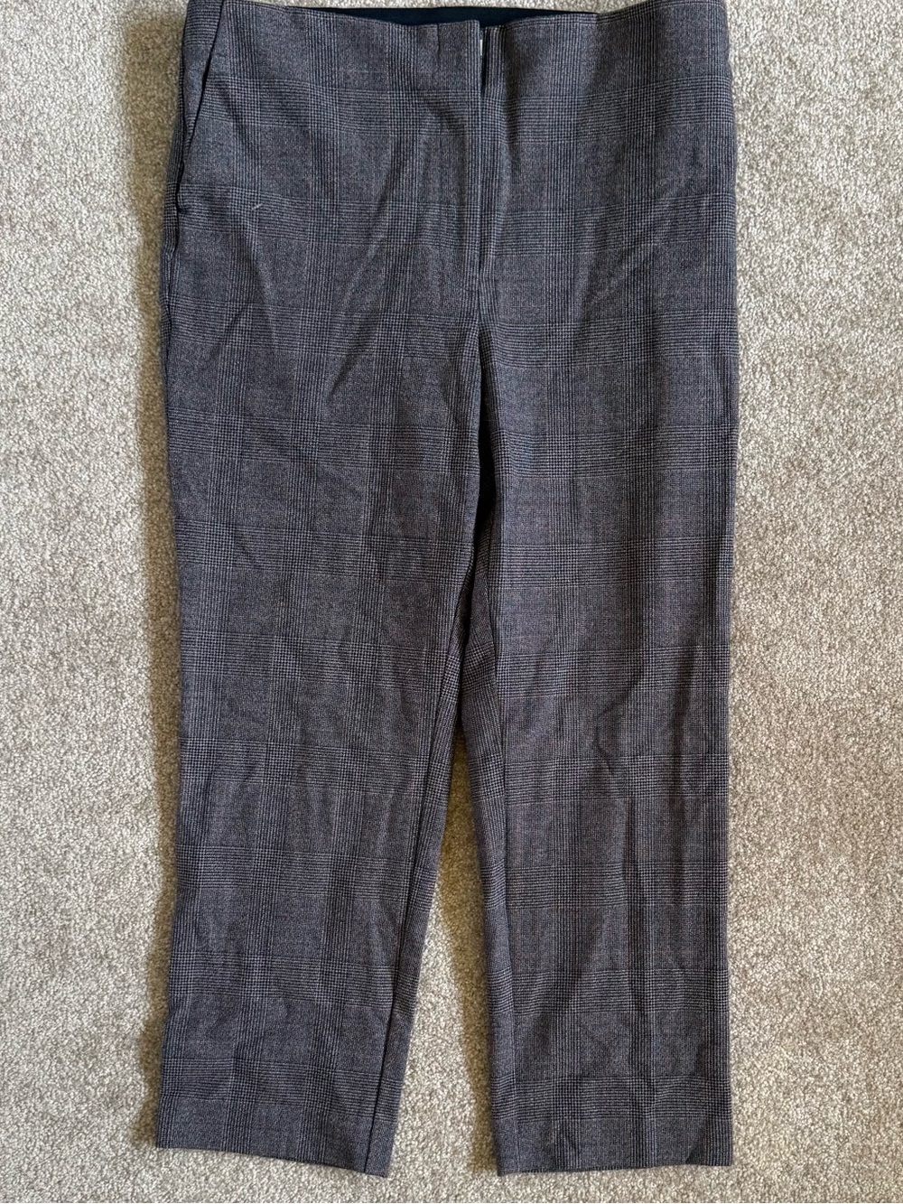 LOFT Petites Slim Plaid Pants Size 12P Stretch Ankle Career Trousers Chic EUC